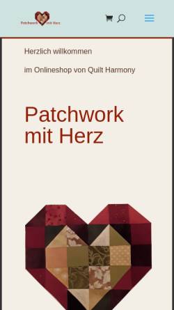Vorschau der mobilen Webseite www.quilt-harmony.de, Quilt Harmony