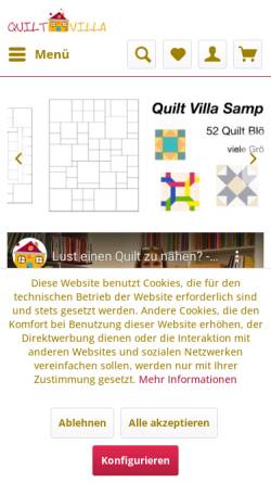 Vorschau der mobilen Webseite www.quiltvilla.de, Quilt Villa