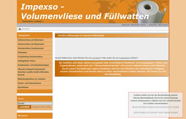 Vorschau von www.volumenvliese.de, Volumenvliese.de