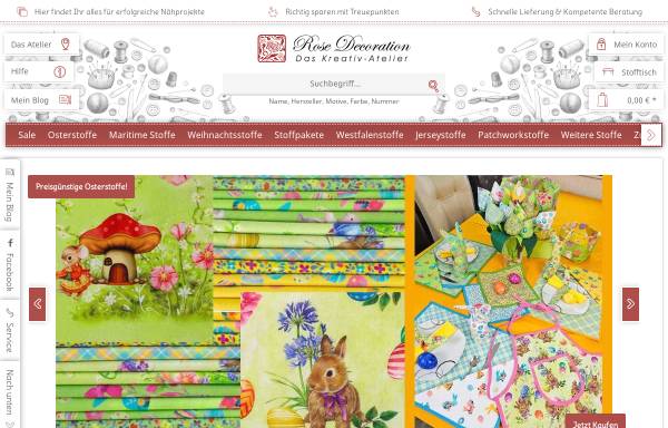 Vorschau von www.rose-decoration.de, Rose Decoration - Patchwork Online Shop