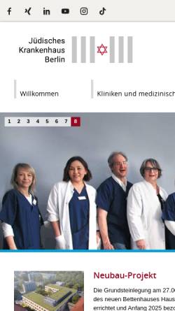 Vorschau der mobilen Webseite www.juedisches-krankenhaus.de, Jüdisches Krankenhaus in Berlin