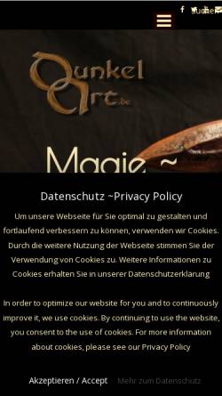 Vorschau der mobilen Webseite www.dunkelart.de, DunkelArt