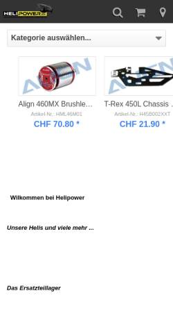 Vorschau der mobilen Webseite www.helipower.ch, Helipower.ch