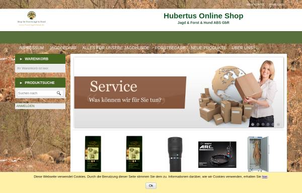 Vorschau von www.hubertus-online-shop.de, ABS GbR für Jagd und Hund