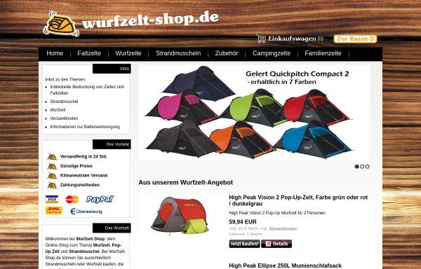 Vorschau von www.wurfzelt-shop.de, Wurfzelt-Shop.de