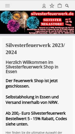 Vorschau der mobilen Webseite www.silvesterfeuerwerk.de, Sprengkraft Effekt Architektur, Claus fun Zütphen