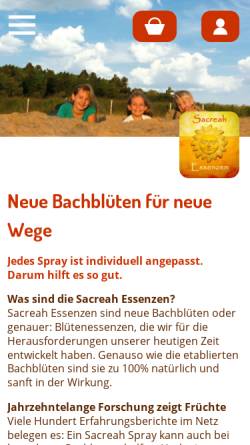 Vorschau der mobilen Webseite www.mein-kind-staerken.de, Sacreah Essenzen, Thorsten Vogelsang