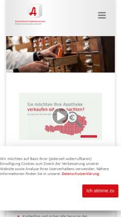 Vorschau der mobilen Webseite www.apothekerverband.at, Österreichischer Apothekerverband