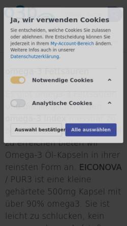Vorschau der mobilen Webseite www.omega-3.de, Rita Löwenberg o3p omega3projekt