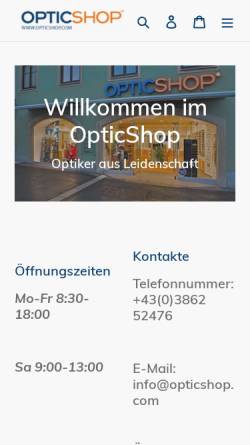 Vorschau der mobilen Webseite www.opticshop.com, OS-Opticshop-online GmbH