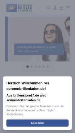 Vorschau der mobilen Webseite www.brillenstore24.de, Sunvision GmbH & Co. KG