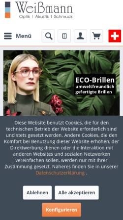 Vorschau der mobilen Webseite www.brille-schmuck.de, Weißmann GmbH