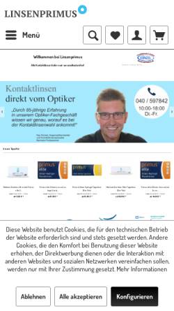 Vorschau der mobilen Webseite linsenprimus.de, Optiker Künzel + Sohn OHG