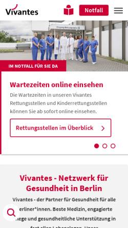 Vorschau der mobilen Webseite www.vivantes.de, Vivantes - Netzwerk für Gesundheit.