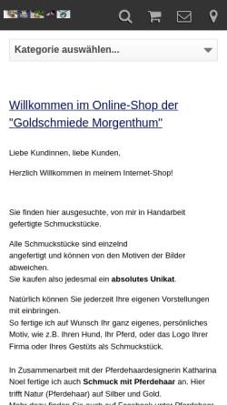 Vorschau der mobilen Webseite goldschmiede-morgenthum-shop.de, Goldschmiede Morgenthum, Annette Krawutschke