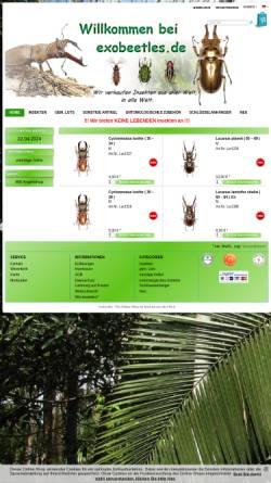 Vorschau der mobilen Webseite www.exobeetles.de, Insektenhandel Richter