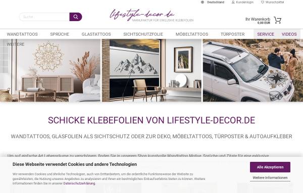 Vorschau von lifestyle-decor.de, Druck & Beschriftung Greiner GbR