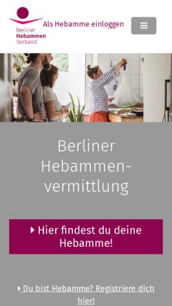 Vorschau der mobilen Webseite berliner-hebammenliste.de, Berliner Hebammenverband e.V.