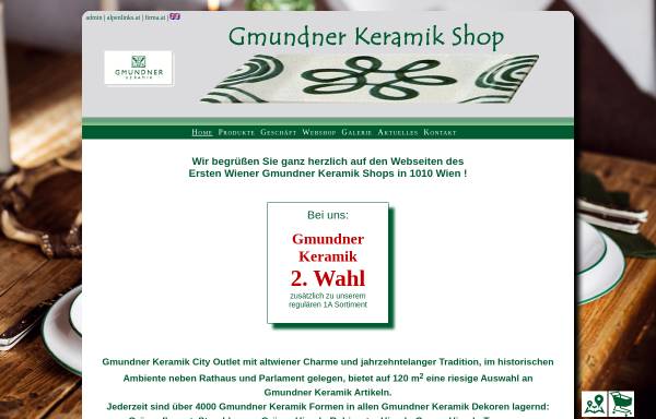 Vorschau von www.gmundnerkeramikshop.at, Gmundner Keramik Shop