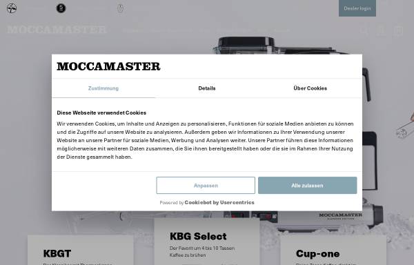 Vorschau von www.moccamaster.de, Moccamaster Deutschland GmbH