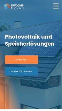 Vorschau der mobilen Webseite www.nwcomp-solar.de, NwComp Solar GmbH