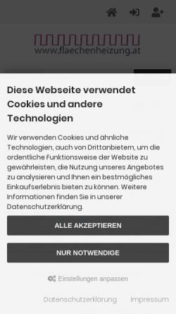Vorschau der mobilen Webseite www.flaechenheizung.at, Reichspfarrer GmbH