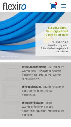 Vorschau der mobilen Webseite flexiro.de, FLEXIRO Fußbodenheizung