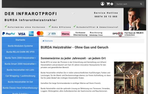 Vorschau von www.derinfrarotprofi.de, BURDA Infrarot-Heizstrahler