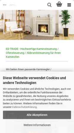Vorschau der mobilen Webseite www.kaminsteuerung.de, ED Trade, Eva Partyka