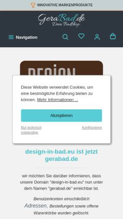 Vorschau der mobilen Webseite design-in-bad.eu, Design in Bad E.J. GmbH
