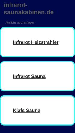 Vorschau der mobilen Webseite infrarot-saunakabinen.de, Home Wellness Kontor, Siegfried Hoppe