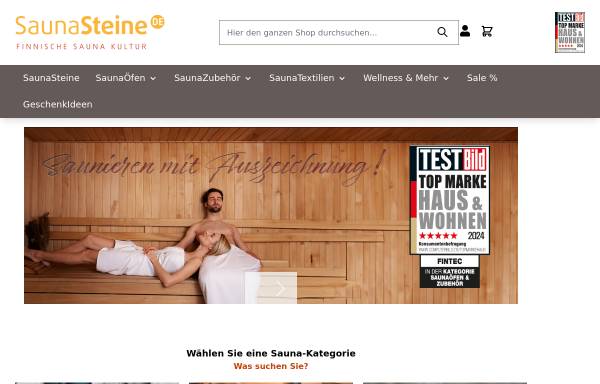 Vorschau von www.saunasteine.de, FinTec Sauna- und Wellnesstechnik GmbH