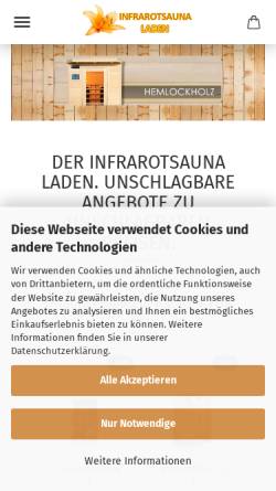Vorschau der mobilen Webseite www.infrarotsauna-laden.de, Der Infrarotsauna - Laden