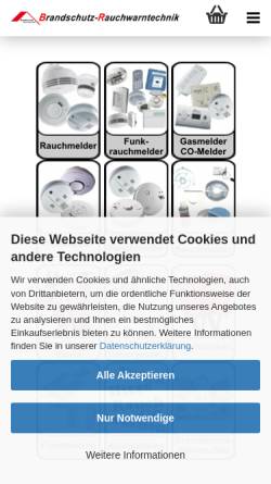 Vorschau der mobilen Webseite www.brandschutz-rauchwarntechnik.de, Dieter Gmeiner und Dimitri Gmeiner GbR