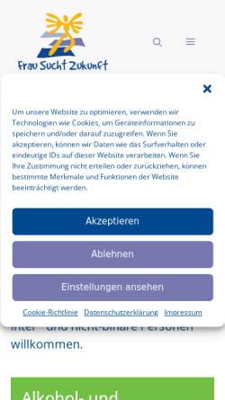 Vorschau der mobilen Webseite www.frausuchtzukunft.de, FrauSuchtZukunfte.V.