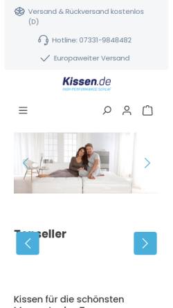 Vorschau der mobilen Webseite www.kissen.de, Kissen