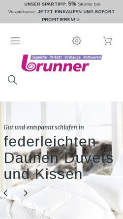 Vorschau der mobilen Webseite eshop.brunnerteppi.ch, Brunnerteppi.ch, O. Brunner AG
