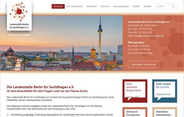 Vorschau von www.landesstelle-berlin.de, Landesstelle Berlin für Suchtfragen e.V.