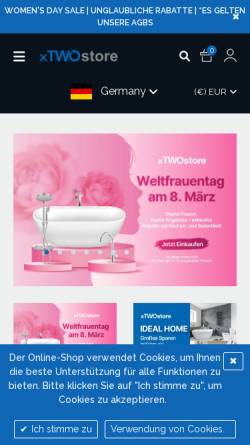Vorschau der mobilen Webseite www.xtwostore.de, XTWO GmbH
