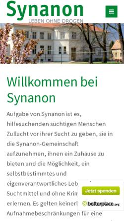 Vorschau der mobilen Webseite www.synanon-aktuell.de, Stiftung Synanon - Suchthilfe-Gemeinschaft