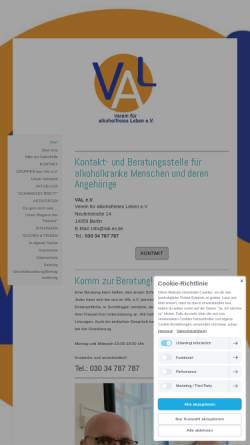 Vorschau der mobilen Webseite www.val-ev.de, Verein für Alkoholfreies Leben e.V. (VAL)
