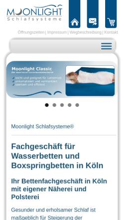 Vorschau der mobilen Webseite moonlight-schlafsysteme.de, Moonlight-Schlafsysteme, Alireza Jambor Shabestari