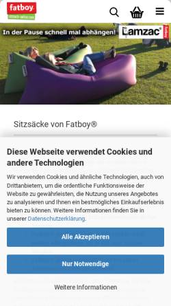 Vorschau der mobilen Webseite sitzsack-online.com, Büroland Objekteinrichtungen Dresden GmbH