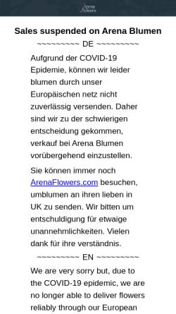 Vorschau der mobilen Webseite www.arenablumen.de, Arena Blumen