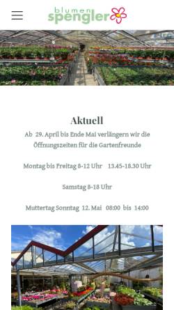 Vorschau der mobilen Webseite www.blumenspengler.ch, Blumen Spengler