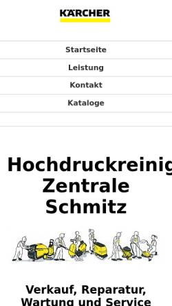 Vorschau der mobilen Webseite www.kaercher-schmitz.de, Hochdruckreiniger-Zentrale Schmitz GbR