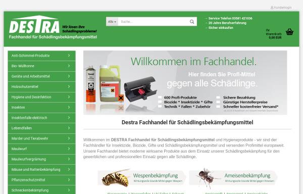 Vorschau von www.destra-shop.de, Destra Shop - Schädlingsbekämpfungsmittelshop, Mike Tralls