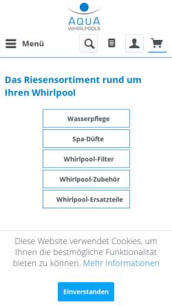Vorschau der mobilen Webseite www.aqua-whirlpools.de, Aqua-Whirlpools - B.Uhsadel