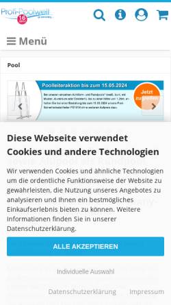 Vorschau der mobilen Webseite www.profi-poolwelt.de, Freizeitwelt-Online GmbH & Co. KG
