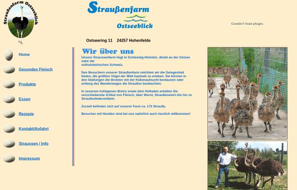 Vorschau von www.straussenfarm-ostseeblick.de, Straussenfarm Andrea und Stefan Strukat